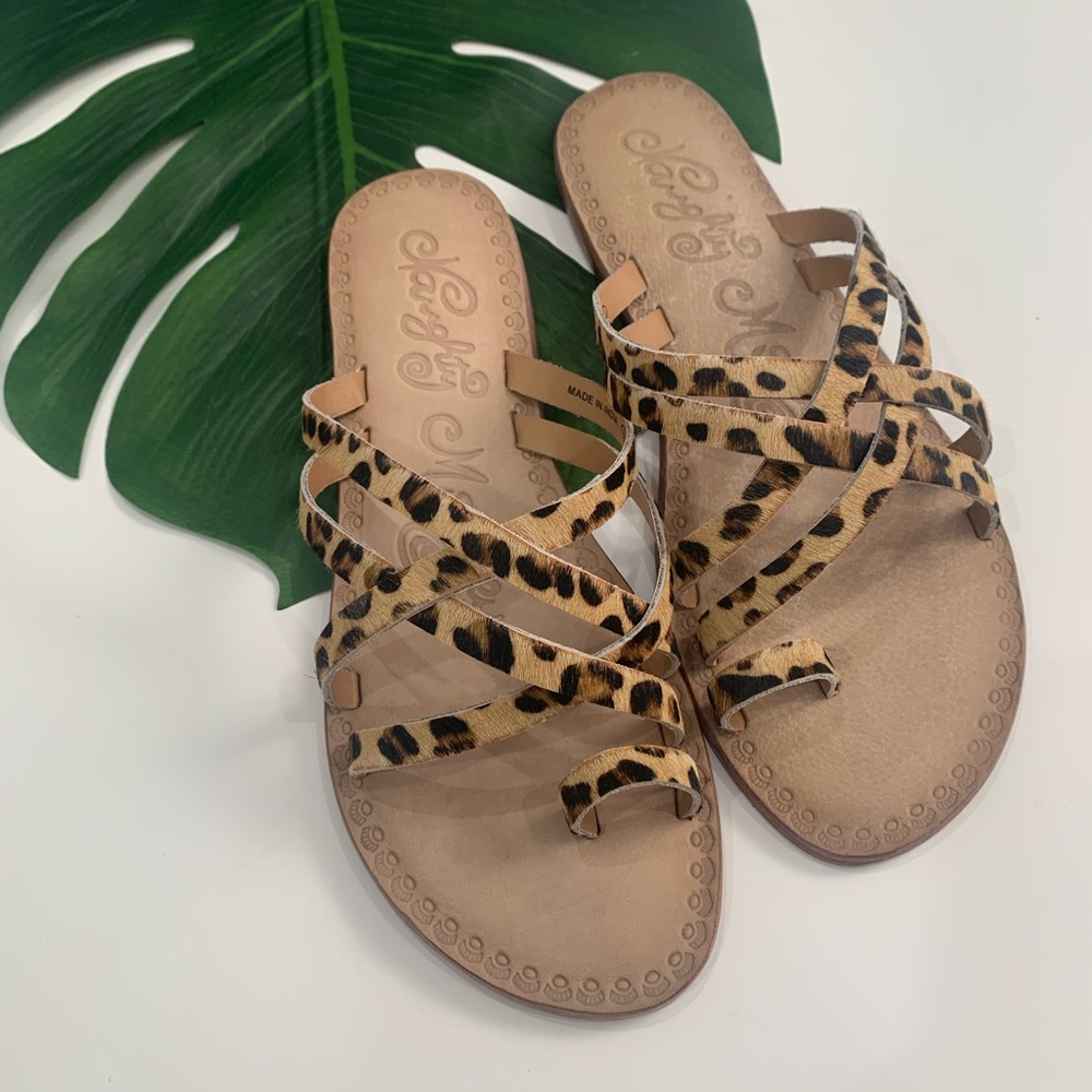 Zooche Leopard Print Pony Fur Slide Sandals 8.5 - Picture 1 of 8